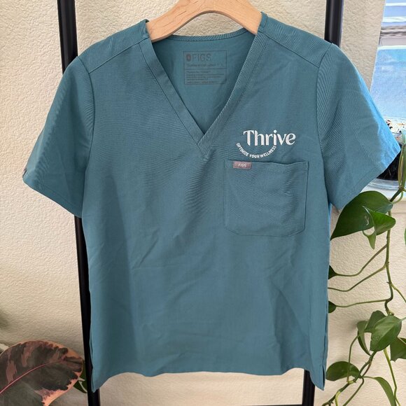 FIGS Teal Scrubs Top Size Small - Picture 1 of 4